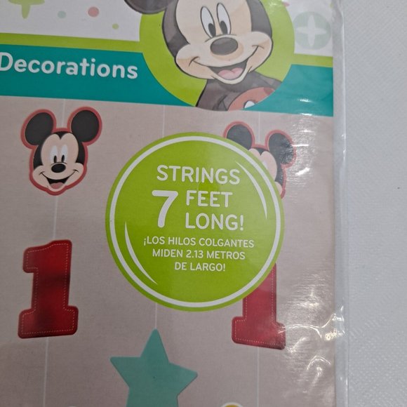Mickey Mouse String Decorations First Birthday Party 7 Ft Long Six Pieces - Picture 3 of 10